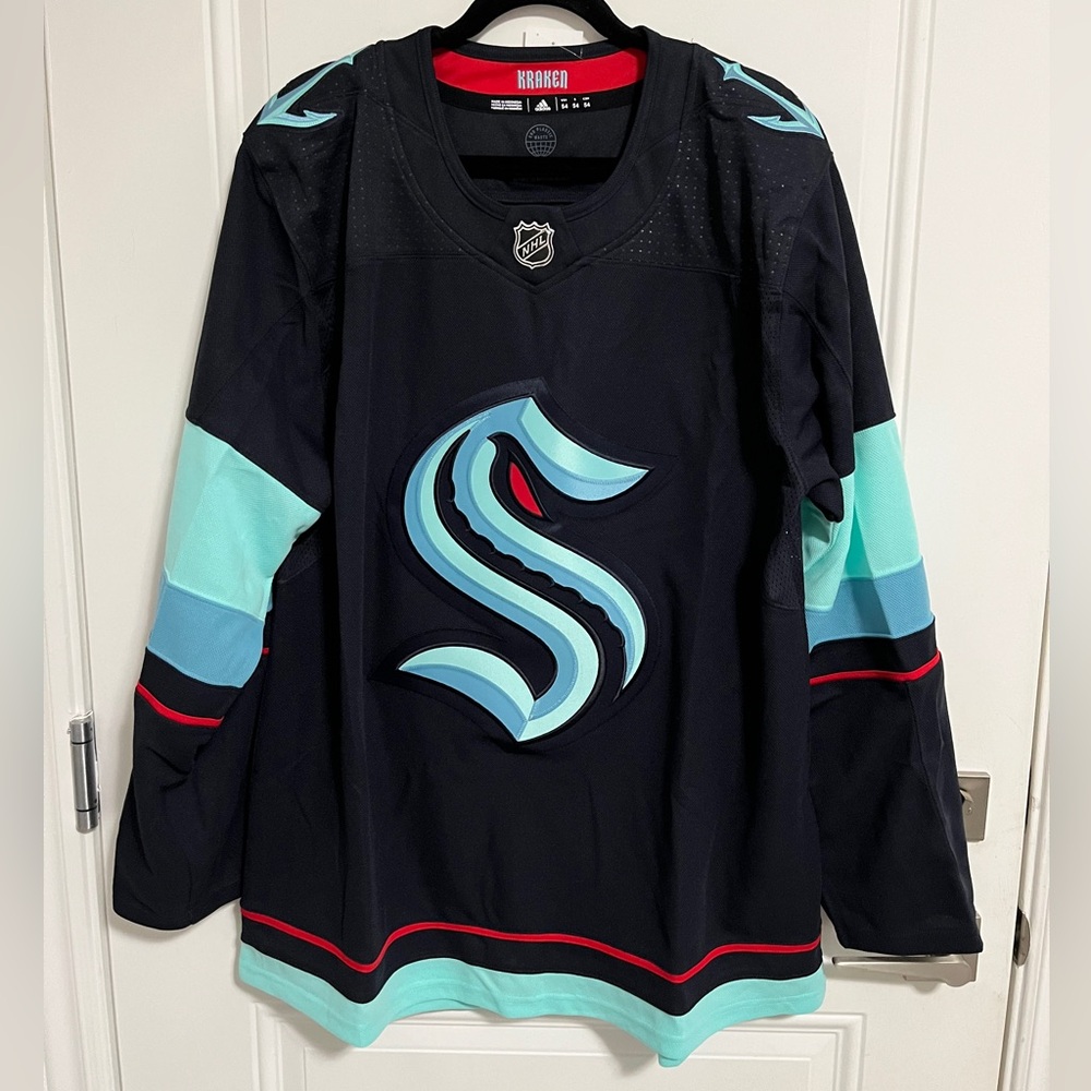 NWT - Adidas NHL Seattle Kraken Premium Home Jersey - Size 54/XL